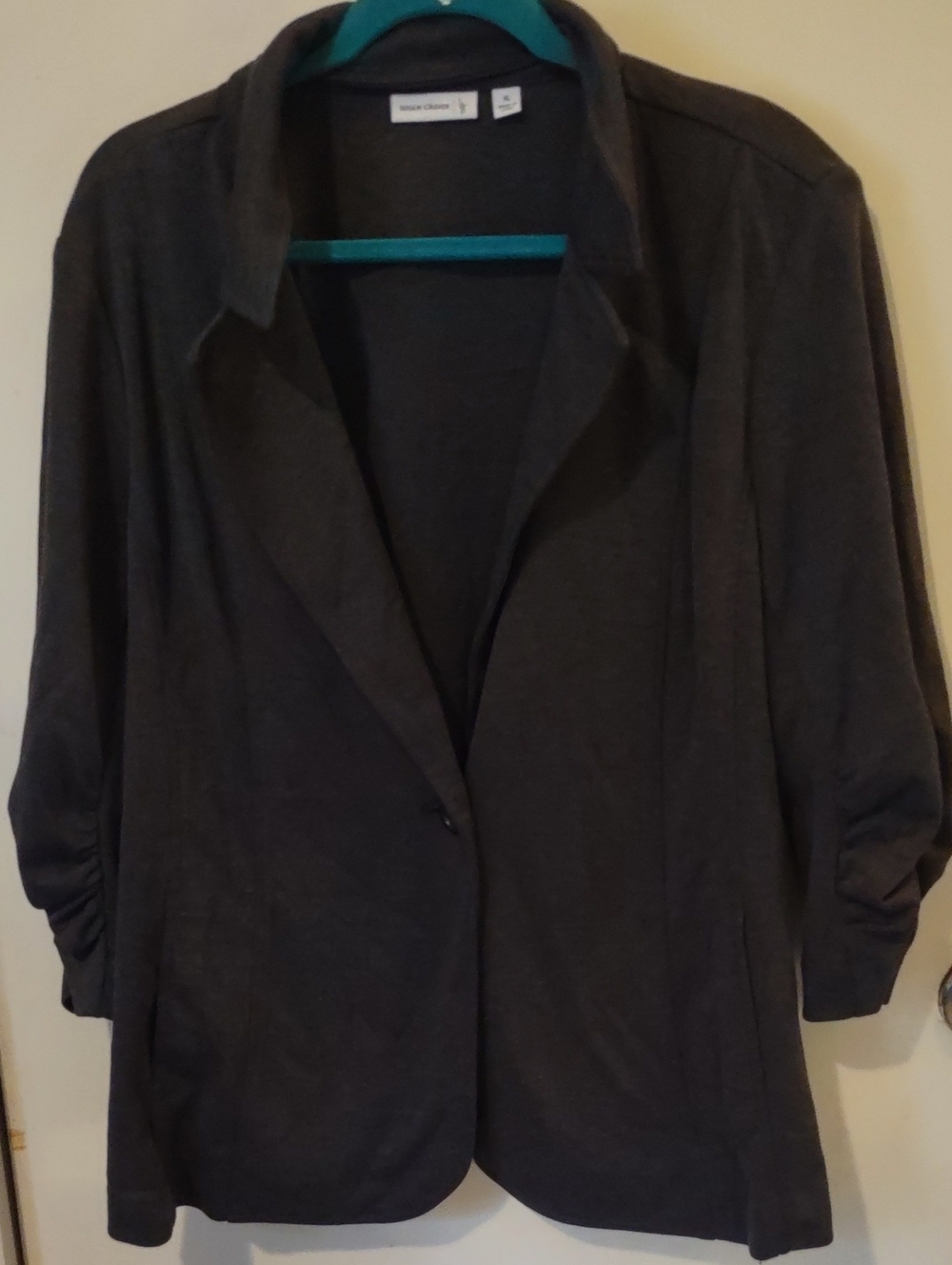 Eileen Fisher Dark Charcoal Open-Front Blazer